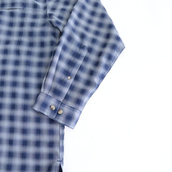 The North Face Grey Blue Flannel Button Up Breathable Hiking Shirt Size XL - Picture 6 of 14